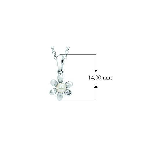 【並行輸入品】Little Divaダイヤモンドスターリングシルバーダイヤモンドアクセント&パールフラワーペンダントネックレス .925 Ste_7