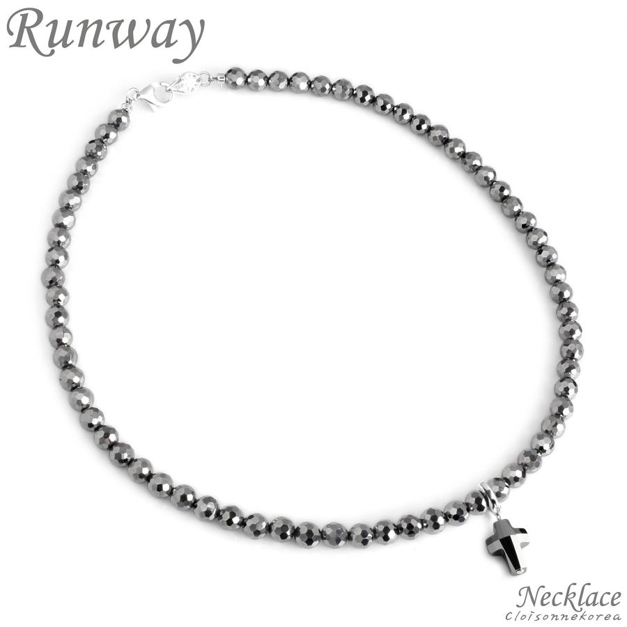 【並行輸入品】Cloisonnekorea Necklace Terahertz Crystal Cross Sterling Silverの画像