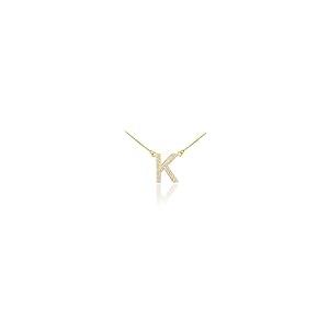 【並行輸入品】Fine 14?Kイエローゴールドdiamond studded初期文字ペンダントネックレス、16?" Fine 14k Yellの画像