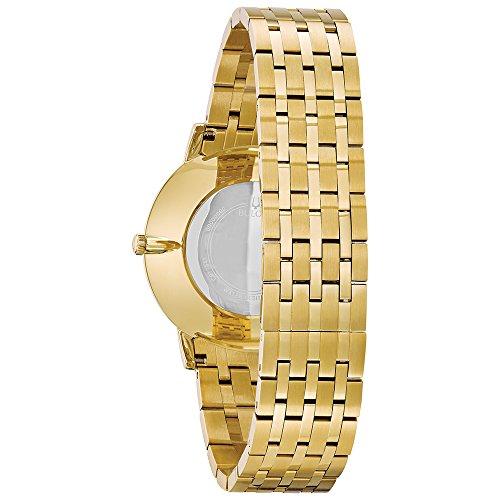 【並行輸入品】Bulova 97?a127メンズ超スリムゴールドメッキブレスレット腕時計 Bulova Men's Designer Watchの画像