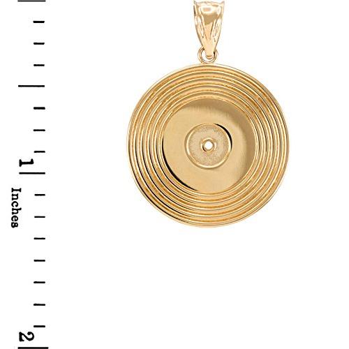 【並行輸入品】14?Kイエローゴールドビニールディスク音楽Recoringペンダントネックレス 14k Yellow Gold Vinyl Diの画像
