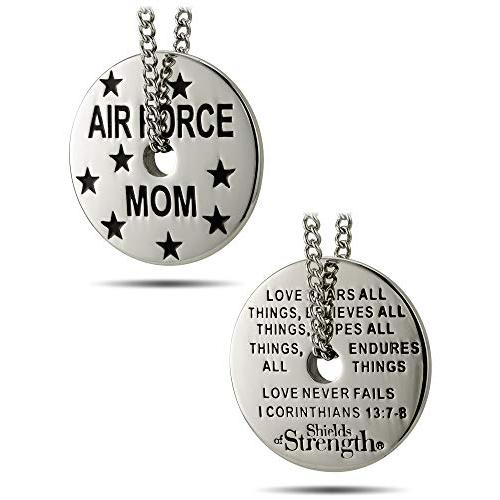 【並行輸入品】Women's Stainless Steel Air Force Mom Necklace 1 Corinthians 1_1