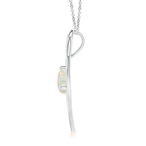 【並行輸入品】クリスマスOffer   10月誕生石   バイパスラウンドオパールAngel Wingペンダントネックレスの女性 シルバー Anの画像
