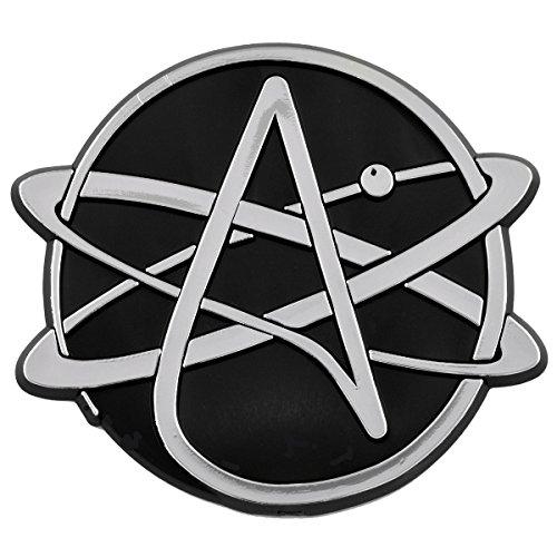 【並行輸入品】無神論 アトム 3インチ クローム オートエンブレム Round Atheist Atom Plastic Auto Emblemの画像