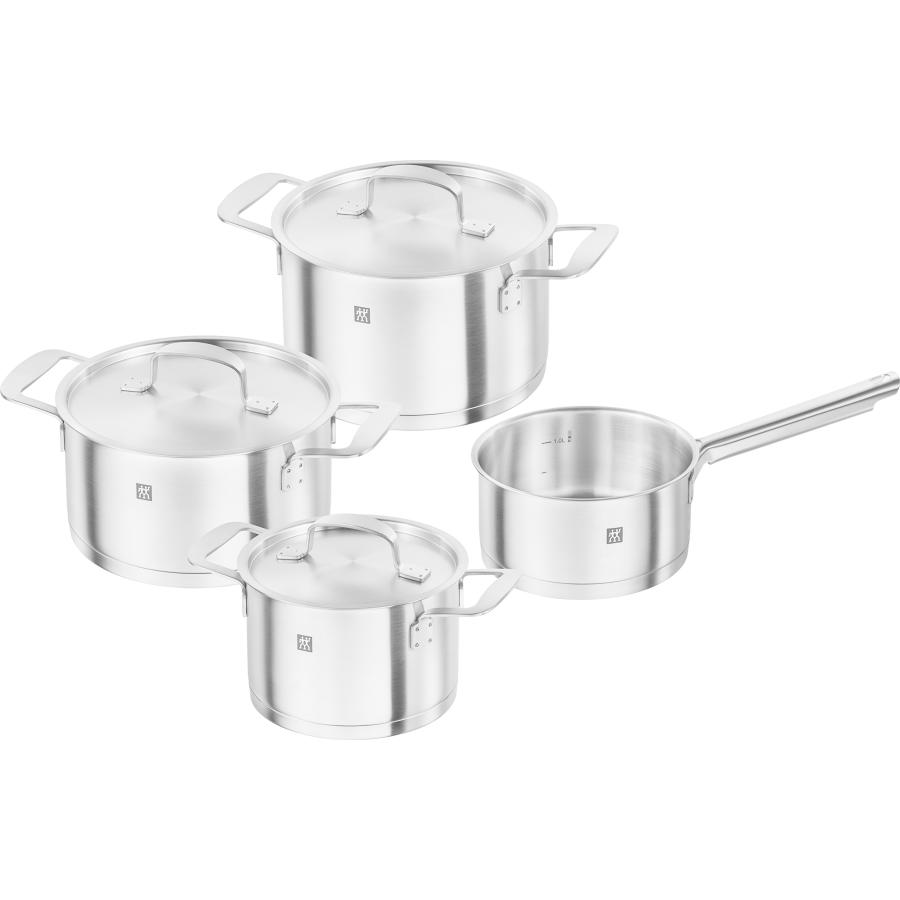調理器具 ZWILLING COOKWARE SET 4 PIECES 並行輸入品】ZWILLING Base Cookware Set, 4 Piece, Silver : Best