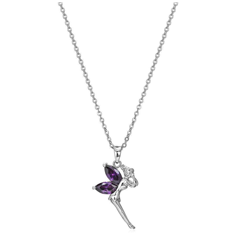 【並行輸入品】18 ctゴールドメッキバイオレットジルコニアオーストリアクリスタルセットネックレスイヤリングFairy Tinkerbell C