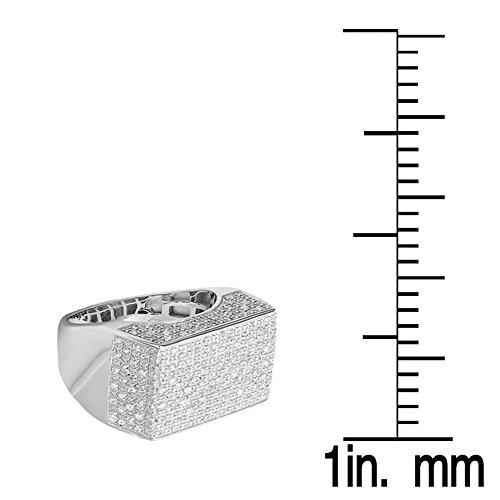 【並行輸入品】0.77カラットCTWスターリングシルバーラウンドダイヤモンドメンズ派手ヒップホップIcedリング3?/ 4?ct (USA リンの画像