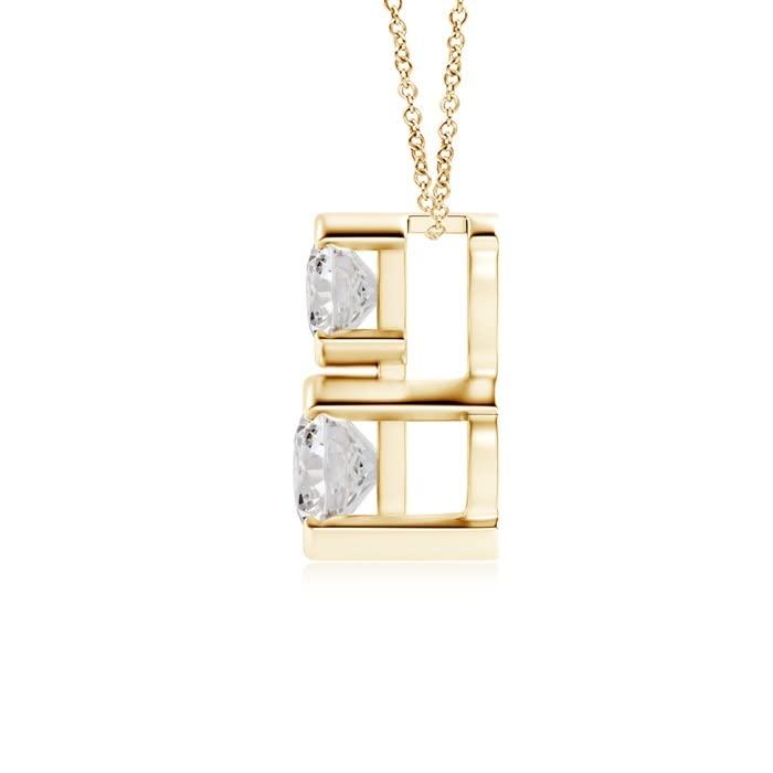 【並行輸入品】セミベゼルセットツーストーンダイヤモンドペンダント|14Kイエローゴールド Angara Natural Diamond Clasの画像