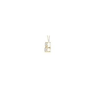 【並行輸入品】セミベゼルセットツーストーンダイヤモンドペンダント|14Kイエローゴールド Angara Natural Diamond Clasの画像
