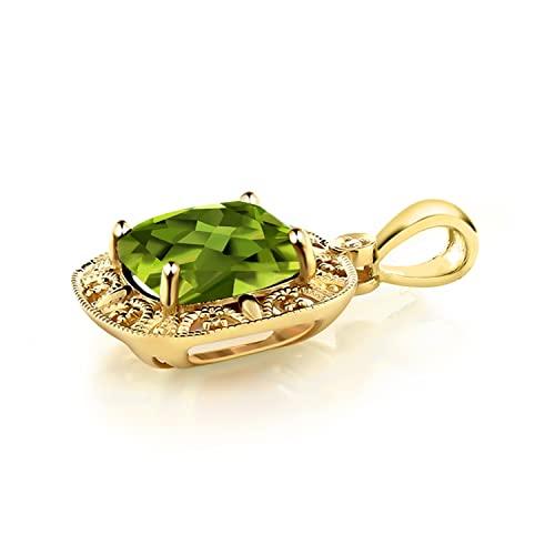 【並行輸入品】[Gem Stone King] 2.45カラット 天然石 ペリドット ネックレス トップのみ レディース 天然 ダイヤモンド 1の画像