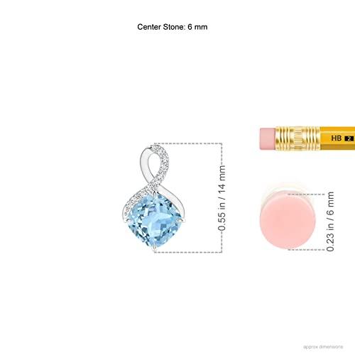 【並行輸入品】Angara 天然アクアマリン ソリティア ペンダント ネックレス レディース ガールズ 14K ソリッドゴールド/プラチナ/スタの画像