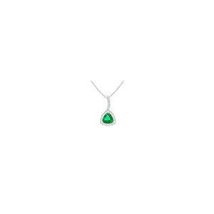【並行輸入品】Angara Natural Emerald Solitaire Halo Pendant Necklace for Womenの画像