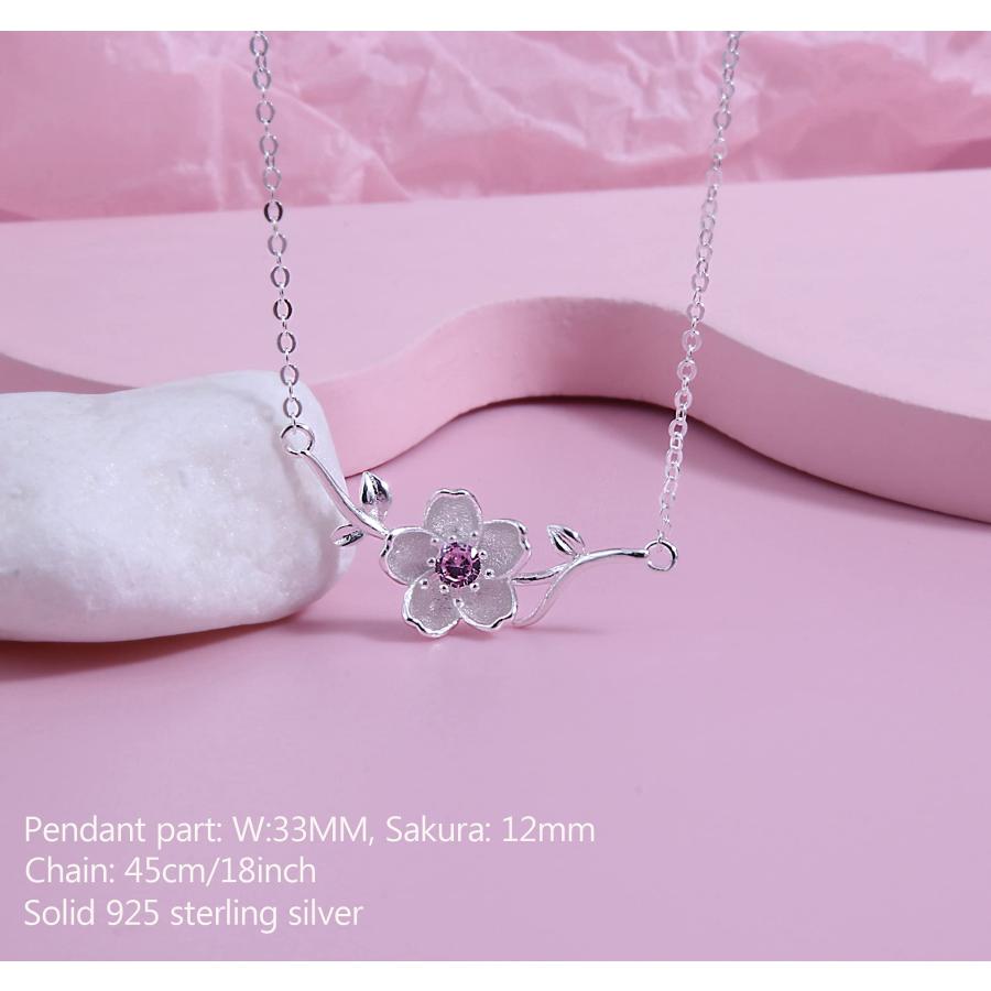【並行輸入品】Helen de Lete Little Sakuraフラワーon theツリー925スターリングシルバーnecklace b H_3