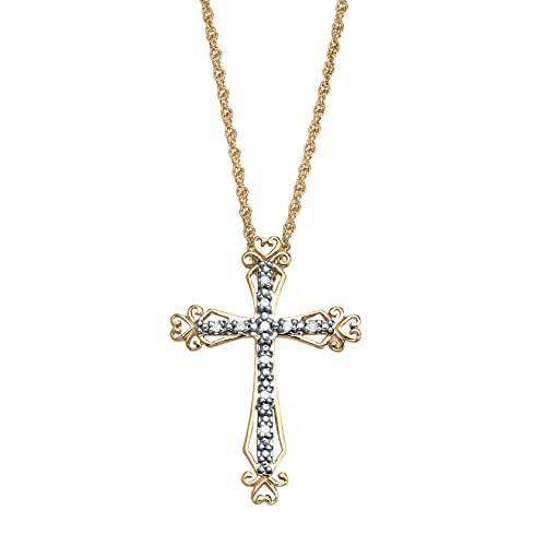 【並行輸入品】PalmBeach Yellow Gold Plated Sterling Silver Genuine Diamond Acc_1