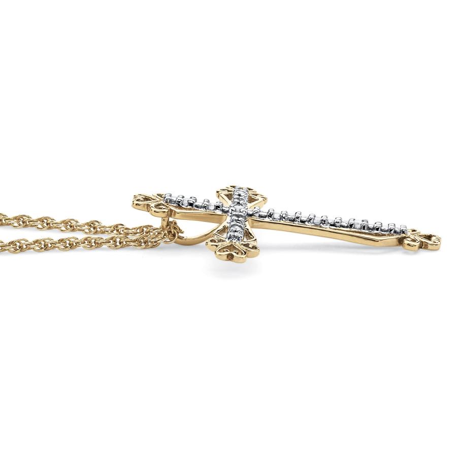 【並行輸入品】PalmBeach Yellow Gold Plated Sterling Silver Genuine Diamond Acc_3