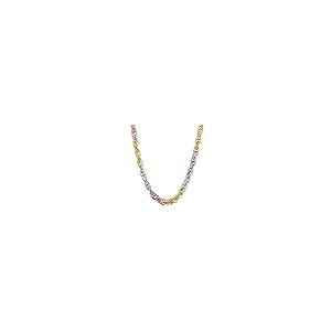【並行輸入品】10 Kトリコロールゴールド3.8 MMダブルケーブルリンクネックレス Kooljewelry 10k Tricolor Goldの画像
