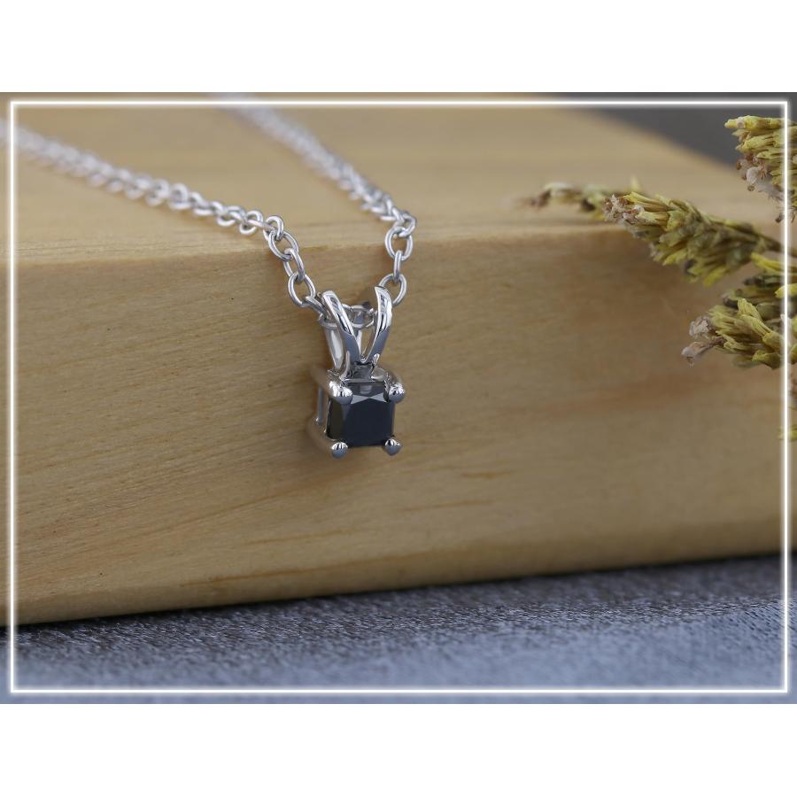【並行輸入品】レディース　14Kゴールドプリンセスカットブラックダイヤモンドソリティアペンダント ブラック Dazzlingrock Colle_9