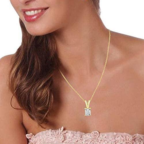 【並行輸入品】La4ve Diamonds 1/3カラット ダイヤモンド プロングセット 14K ゴールド エメラルドカット ダイヤモンド ソリの画像