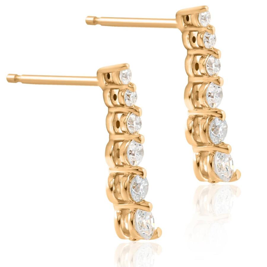 【並行輸入品】レディース1?/ 2ctダイヤモンドJourneyイヤリング14?Kイエローゴールド Ladies 1/2ct Diamond Jの画像