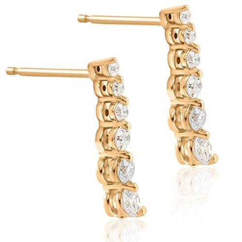 【並行輸入品】レディース1?/ 2ctダイヤモンドJourneyイヤリング14?Kイエローゴールド Ladies 1/2ct Diamond Jの画像