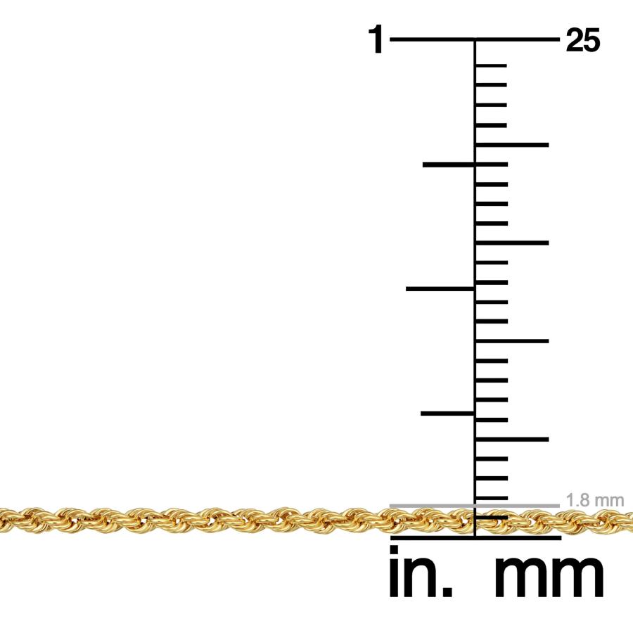 【並行輸入品】KoolJewelry 10Kイエローゴールド 1.8mmロープチェーンネックレス 10k Yellow Gold Rope Ch_9
