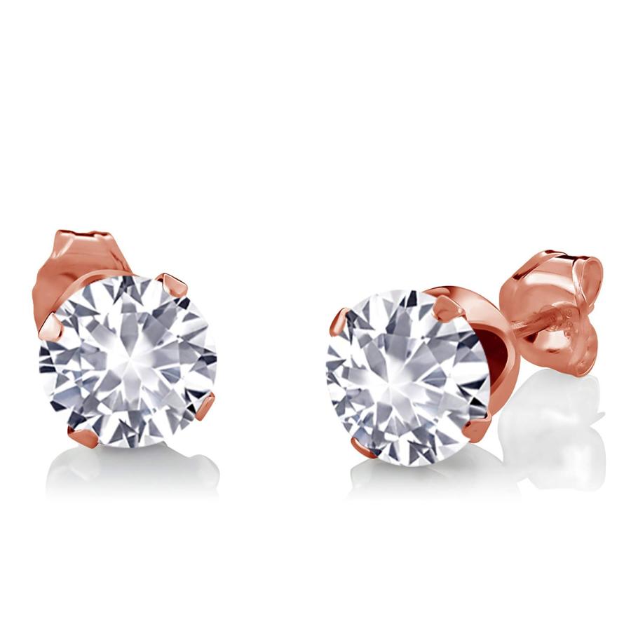 【並行輸入品】[Gem Stone King] 3.65カラット シンセティック ホワイトサファイア ネックレス ピアス セット レディース 天