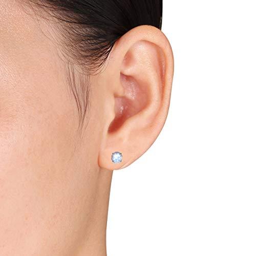 【並行輸入品】本物のムーンストーンスタッドイヤリング ブリリアントラウンドカット 5mm 14Kホワイトゴールド Genuine Moonstoの画像