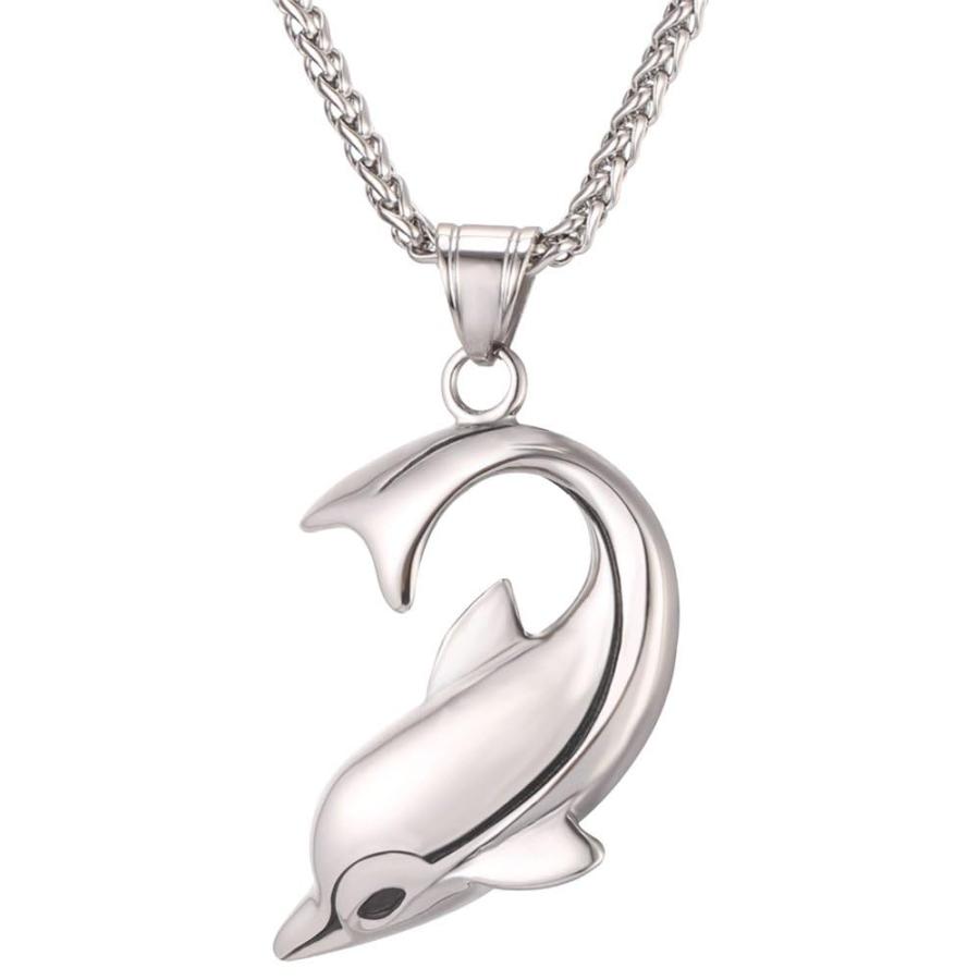 【並行輸入品】u7ゴールドメッキHappy再生ドルフィンペンダントネックレスの女性 U7 Stainless Steel Happy Play_2