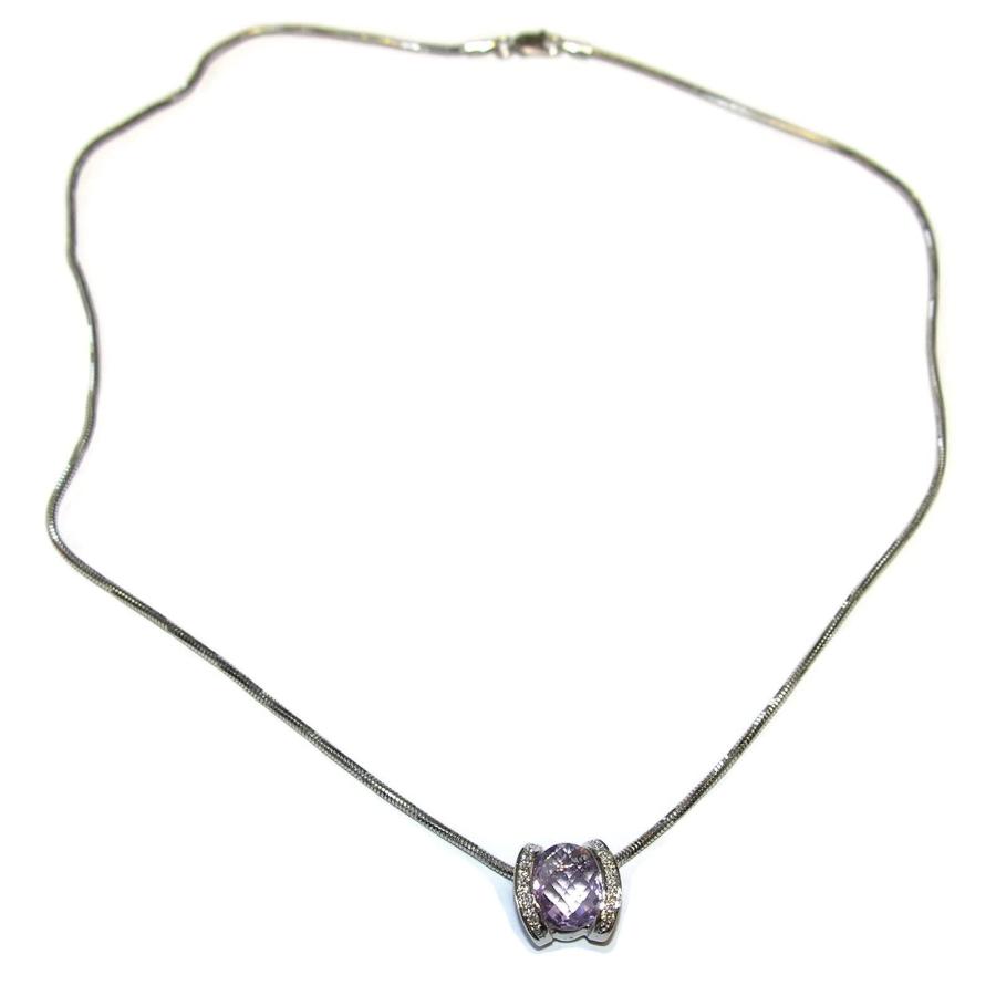 【並行輸入品】18K Gold Diamond Amethyst Pendant Necklace Women | Violet Purple_9