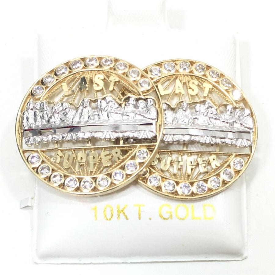 【並行輸入品】NEW 10K YELLOW GOLD 26 MM WIDE LAST SUPPER JESUS APOSTLES HIP HOの画像