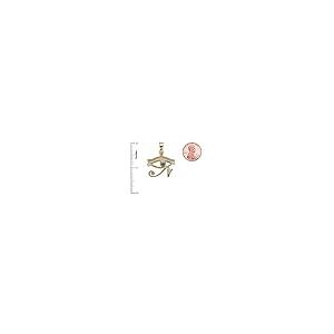 【並行輸入品】14Kイエローゴールド・エジプトブルー「ホルスの目」ペンダントネックレス　 ゴールド 14k Yellow Gold Egyptiの画像