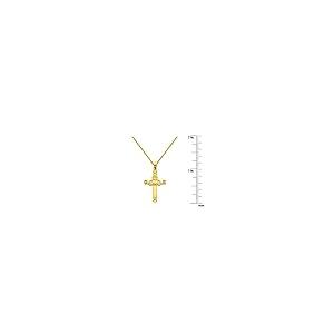 【並行輸入品】14?Kイエローソリッドゴールドファンシークラダクロス宗教ペンダントwith 1.5 mmフラット小麦チェーン PRECIOUS_6