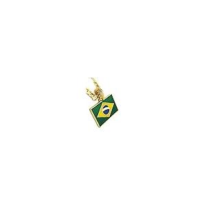 【並行輸入品】Gwoodブラジル国旗Smallペンダントネックレスwithフィガロチェーン24インチLong GWOOD Brazil Flag_5