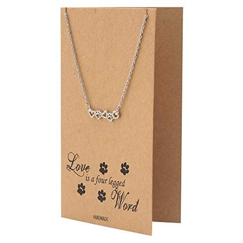 【並行輸入品】QuanジュエリーPaw Printネックレス、ハートPawチャームペンダント、ペットお悔やみ、ステンレススチール、調節可能なチェ_6