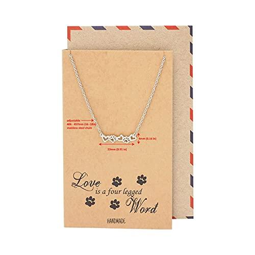 【並行輸入品】QuanジュエリーPaw Printネックレス、ハートPawチャームペンダント、ペットお悔やみ、ステンレススチール、調節可能なチェ_9
