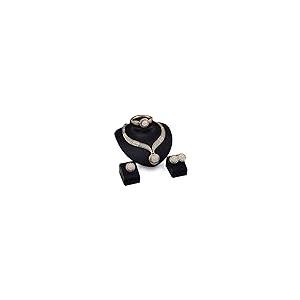 【並行輸入品】ファッション　レディースジュエリーセット　花嫁ウェディングパーティー　ゴールドメッキチェーン　ネックレス　イヤリングセット Gen_1