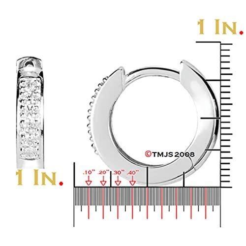 【並行輸入品】Diamond Milgrain Hoop Earrings, Rhodium Plated 14k White Gold (1の画像