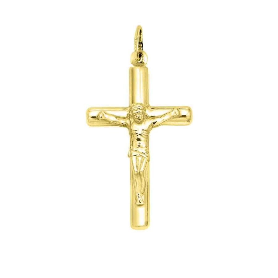【並行輸入品】スターリングシルバー光沢ゴールドオーバーレイイタリアCrucifixクロスチャームペンダントネックレス Ritastephens_3