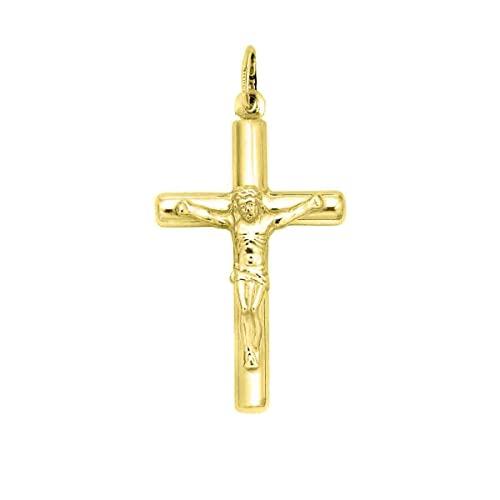 【並行輸入品】スターリングシルバー光沢ゴールドオーバーレイイタリアCrucifixクロスチャームペンダントネックレス Ritastephens_4