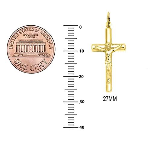 【並行輸入品】スターリングシルバー光沢ゴールドオーバーレイイタリアCrucifixクロスチャームペンダントネックレス Ritastephens_7