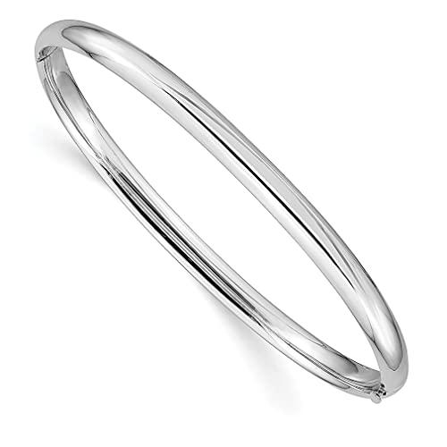 【並行輸入品】ICE CARATS 14Kホワイトゴールド 高4.0mm ヒンジ付きバングルブレスレット ファインジュエリー 女性へのギフトに，_1