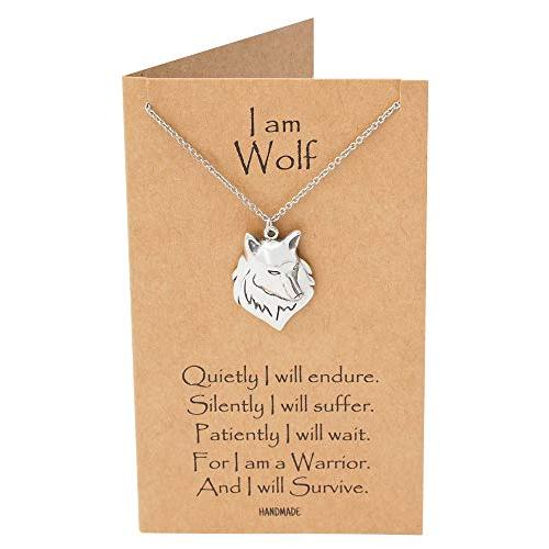 【並行輸入品】Quan Jewelry ウルフネックレス 自然からインスパイアされたペンダント 部族のインスピレーションギフト ウルフスピリット_4