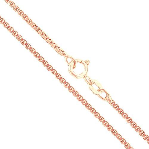 【並行輸入品】クラスプを選ぶスターリングシルバー 1.4mm ボックスチェーンネックレス 22k Rose Gold Plated Sterli