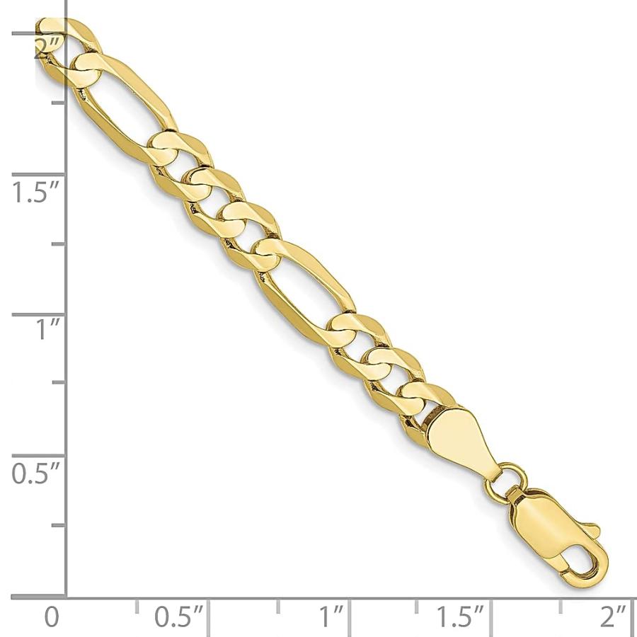 【並行輸入品】ICE CARATS 10K イエローゴールド 5.5mm 凹型フィガロチェーン ブレスレット ネックレス ペンダント チャームの画像