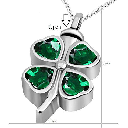 【並行輸入品】JMQJewelry ラッキークローバー 骨壺ネックレス 遺灰メモリアル形見ペンダント JMQJewelry Urn 4 Leafの画像
