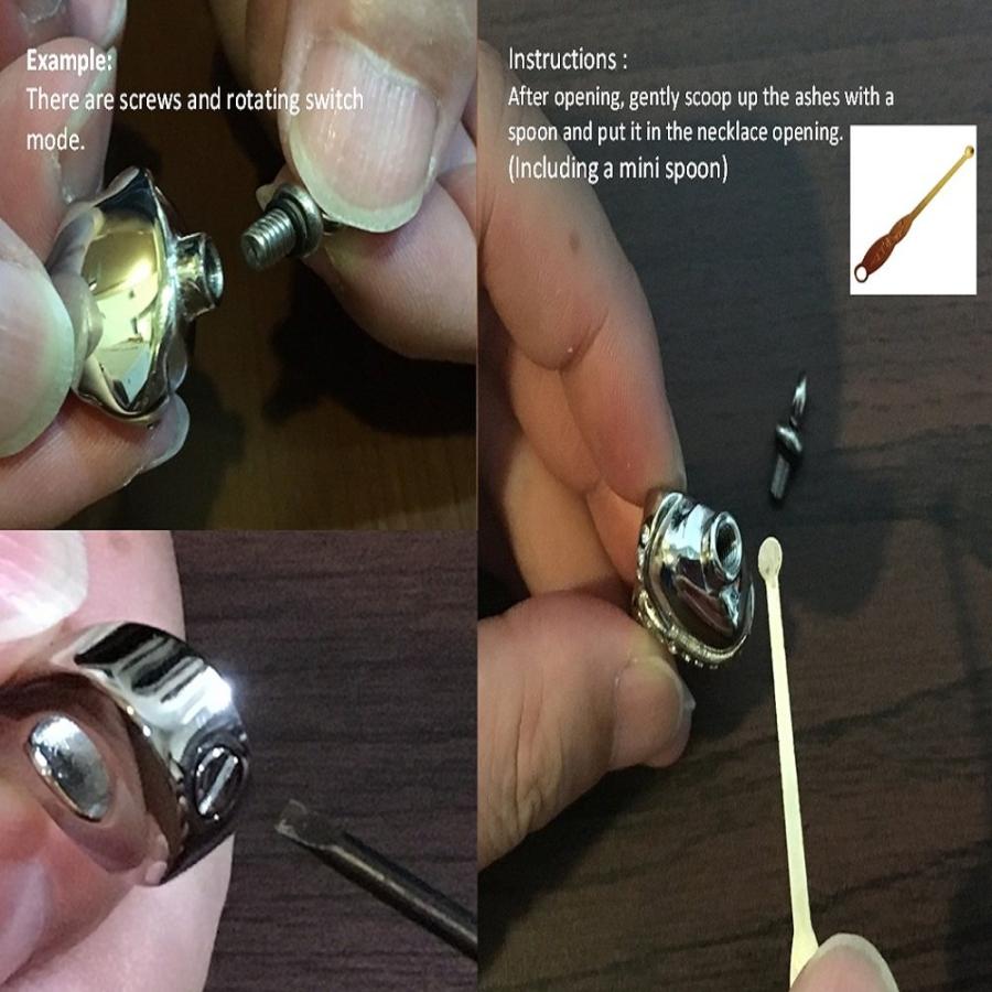 【並行輸入品】JMQJewelry ラッキークローバー 骨壺ネックレス 遺灰メモリアル形見ペンダント JMQJewelry Urn 4 Leafの画像