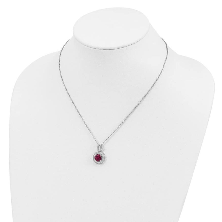 【並行輸入品】diamond2deal 14?Kホワイトゴールドメッキホワイト&ピンクラウンドカットダイヤモンドハローペンダント18でネックレスの画像