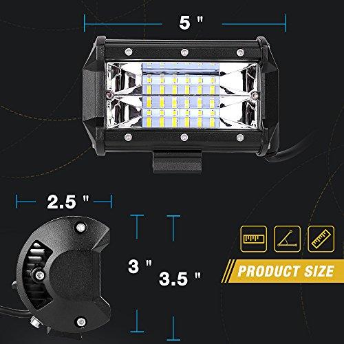 【並行輸入品】AUTO 5 inches LED Light Bars 72W Flood Light Pods Off Road Fog D_7