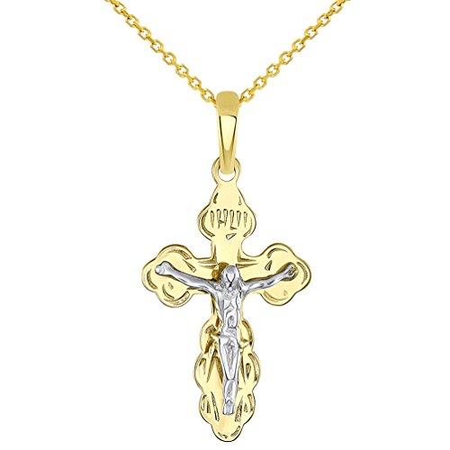 【並行輸入品】ソリッド14 Kゴールド正教会ICXCクロス十字架チャームペンダント Jewelry America Solid 14k Twoの画像