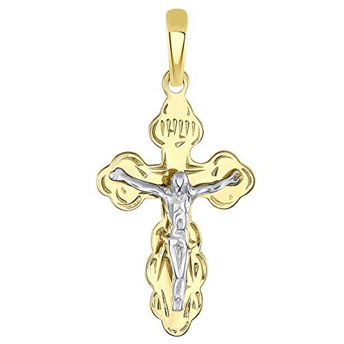 【並行輸入品】ソリッド14 Kゴールド正教会ICXCクロス十字架チャームペンダント Jewelry America Solid 14k Twoの画像